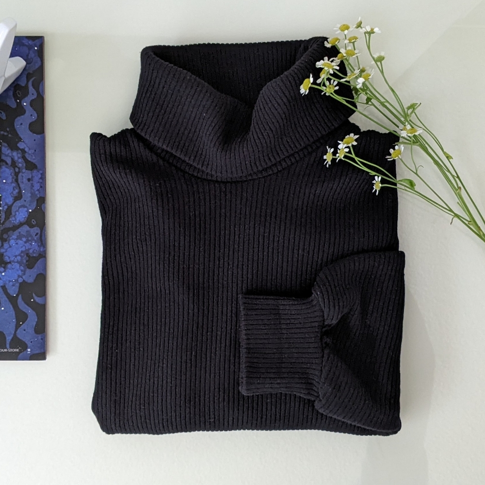 Sky and Sparrow Dolman Rib Turtleneck Sweater